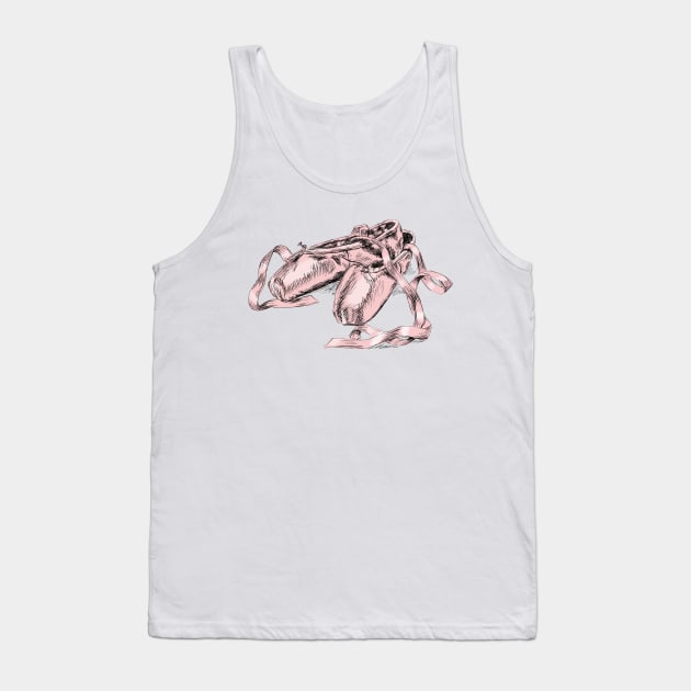 Pink Ballet Shoes Tank Top by rachelsfinelines